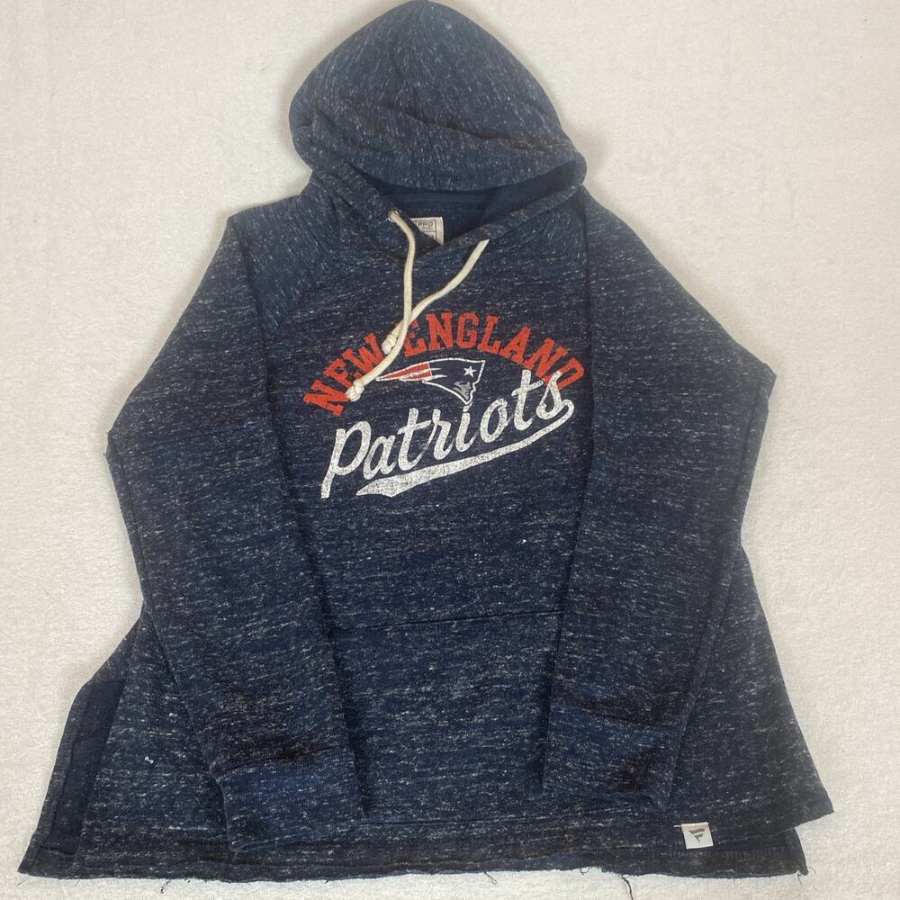 NFL Pro Line New England Patriots Fanatics Heather Blue Hoodie Sweatshirt Large